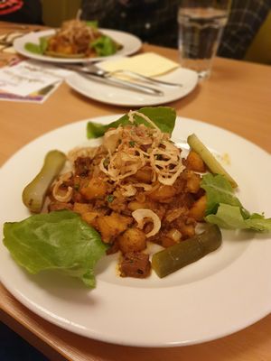 Seitan roast (this one is a must-try!) at Napfényes Restaurant & Confectionery in Budapest