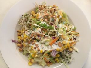 salad at Napfényes Restaurant & Confectionery in Budapest