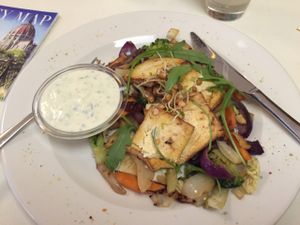 braised tofu at Napfényes Restaurant & Confectionery in Budapest