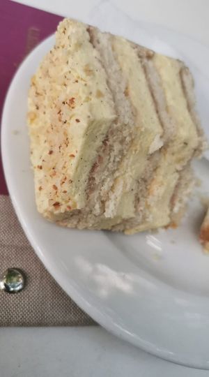 Cheesecake at Napfényes Restaurant & Confectionery in Budapest