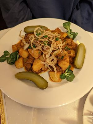 Seitan roast at Napfényes Restaurant & Confectionery in Budapest