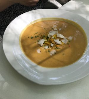 The raw Thai soup 🍜 blew my mind! So delicious and unexpected (it’s served cold). My friend and I will try to make it at home. Highly recommended especially in summer!  at Napfényes Restaurant & Confectionery in Budapest