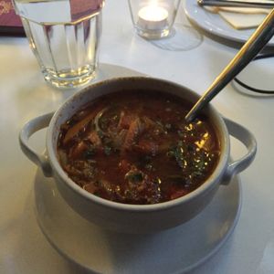 minestrone soup at Napfényes Restaurant & Confectionery in Budapest