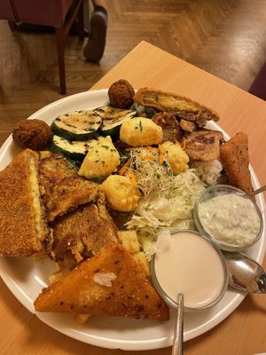 Seitan platter for 2 - HUGE & VERY FILLING!!  at Napfényes Restaurant & Confectionery in Budapest