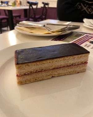 Vegan ‘honey’ cake  at Napfényes Restaurant & Confectionery in Budapest
