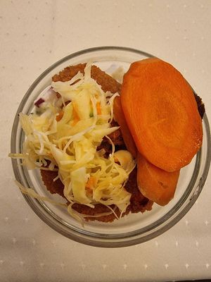 Small bowl of salad at Napfényes Restaurant & Confectionery in Budapest