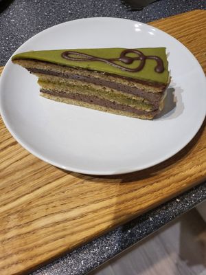 Mozart cake at Napfényes Restaurant & Confectionery in Budapest