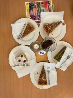 Cakes at Napfényes Restaurant & Confectionery in Budapest