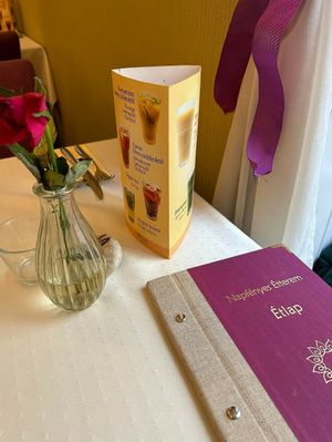 the table at Napfényes Restaurant & Confectionery in Budapest