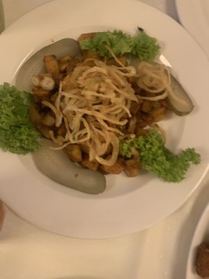 Seitan stew  at Napfényes Restaurant & Confectionery in Budapest
