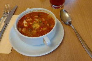 Goulash soup at Napfényes Restaurant & Confectionery in Budapest