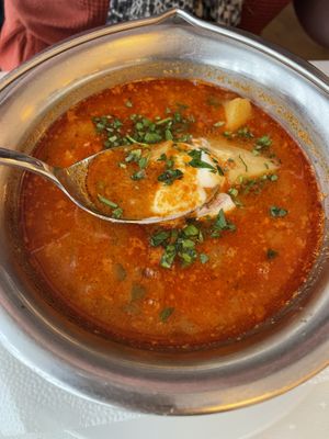 Goulash soup  at Napfényes Restaurant & Confectionery in Budapest