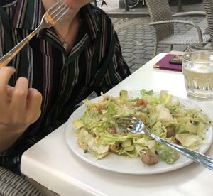 Enjoying the delicious Caesar salad 🥗  at Napfényes Restaurant & Confectionery in Budapest