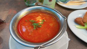 goulash  at Napfényes Restaurant & Confectionery in Budapest