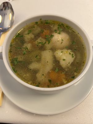 Vegetable soup  at Napfényes Restaurant & Confectionery in Budapest