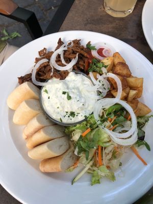 Gyros Platter at Napfényes Restaurant & Confectionery in Budapest