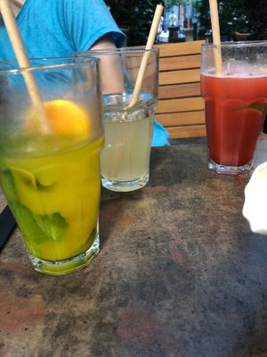 drinks at Napfényes Restaurant & Confectionery in Budapest