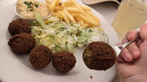 Falafels at Napfényes Restaurant & Confectionery in Budapest