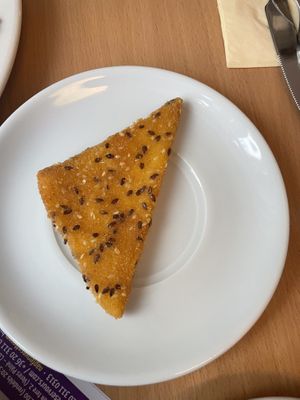 Fried cheese  at Napfényes Restaurant & Confectionery in Budapest