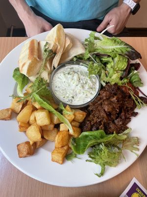 Gyros plate  at Napfényes Restaurant & Confectionery in Budapest