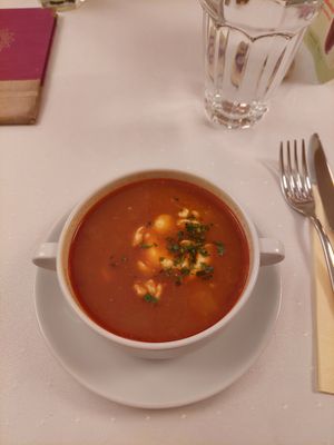 Bean Goulash soup at Napfényes Restaurant & Confectionery in Budapest