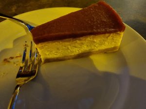 Cheesecake at Napfényes Restaurant & Confectionery in Budapest