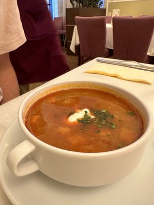 Goulash soup  at Napfényes Restaurant & Confectionery in Budapest