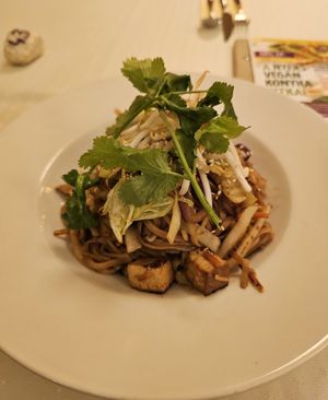 Pad Thai - Asian Rice Noodles at Napfényes Restaurant & Confectionery in Budapest