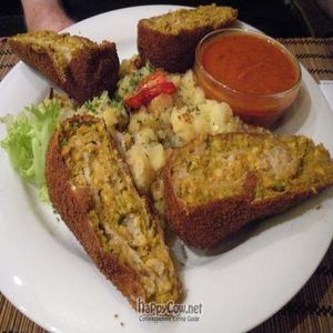 Pancakes with creamy mash at Napfényes Restaurant & Confectionery in Budapest