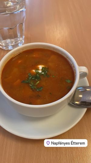 Goulash  at Napfényes Restaurant & Confectionery in Budapest