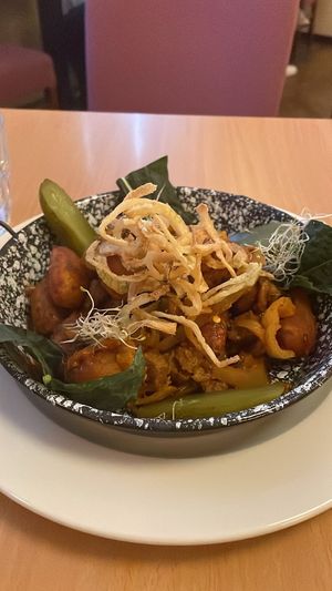 Seitan stew  at Napfényes Restaurant & Confectionery in Budapest
