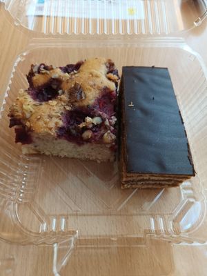 Desserts with walnuts at Napfényes Restaurant & Confectionery in Budapest