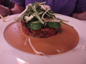 Zucchini and brown rice at Napfényes Restaurant & Confectionery in Budapest