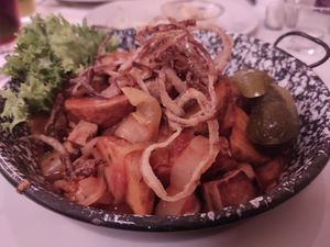 Tofu stew at Napfényes Restaurant & Confectionery in Budapest