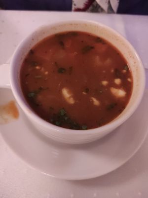 Goulash soup at Napfényes Restaurant & Confectionery in Budapest