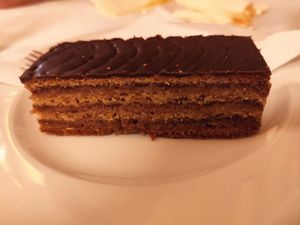 Zserbó cake at Napfényes Restaurant & Confectionery in Budapest