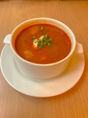 Goulash soup  at Napfényes Restaurant & Confectionery in Budapest