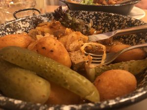 Brasov style Tofu Stew  at Napfényes Restaurant & Confectionery in Budapest