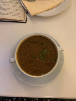 Meaty soup  at Napfényes Restaurant & Confectionery in Budapest