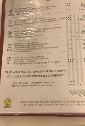   at Napfényes Restaurant & Confectionery in Budapest