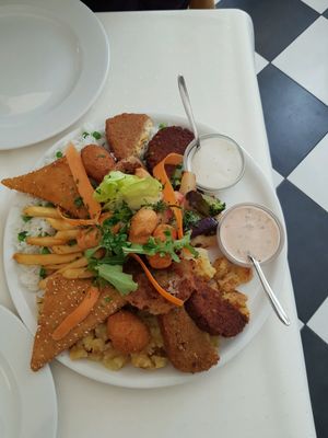 Vegan platter for 2 at Napfényes Restaurant & Confectionery in Budapest