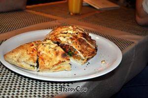 Calzone at Napfényes Restaurant & Confectionery in Budapest
