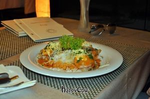 One from a Daily Menu - seitan with jasmin rice. at Napfényes Restaurant & Confectionery in Budapest