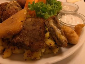 Really bad lighting but super filling. at Napfényes Restaurant & Confectionery in Budapest