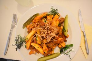 Hungarian vegan food!  at Napfényes Restaurant & Confectionery in Budapest