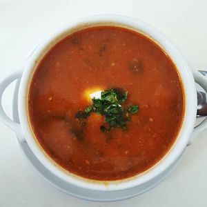 Hungarian bean goulash at Napfényes Restaurant & Confectionery in Budapest