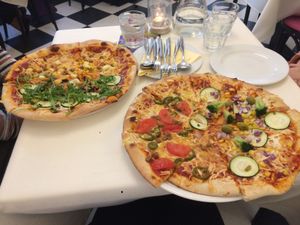 The best vegan pizza! at Napfényes Restaurant & Confectionery in Budapest