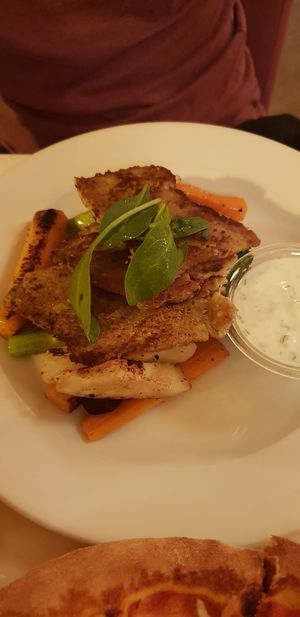 Sietan grill plate at Napfényes Restaurant & Confectionery in Budapest