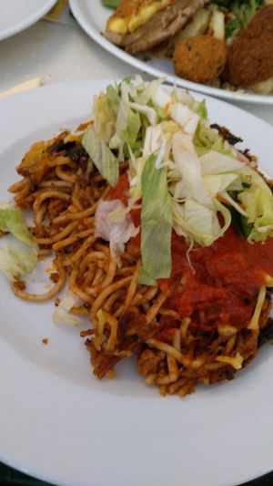 spaghetti casserole - daily offer at Napfényes Restaurant & Confectionery in Budapest