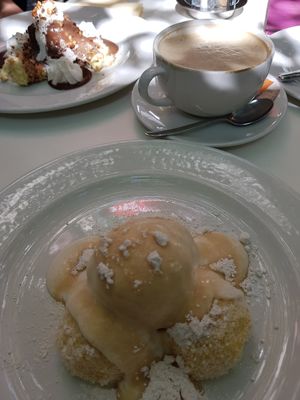 Dessert! The One in front is glutenfree at Napfényes Restaurant & Confectionery in Budapest